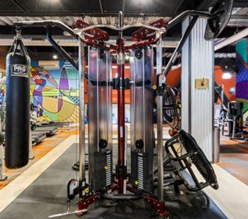 The state-of-the-art fitness center features weight-training equipment
